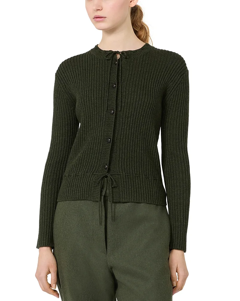 Weekend Max Mara Wskaki Wool Ribbed Cardigan by Max Mara