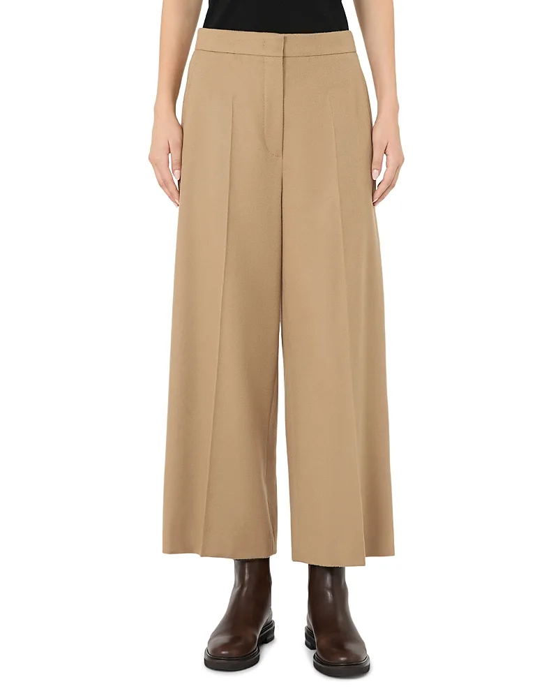 Max Mara Studio Mstmarengo Wool Wide Leg Pants