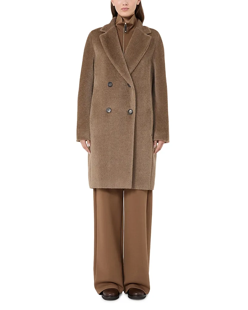 Max Mara Alpaca Blend Double Breasted Coat by Max Mara