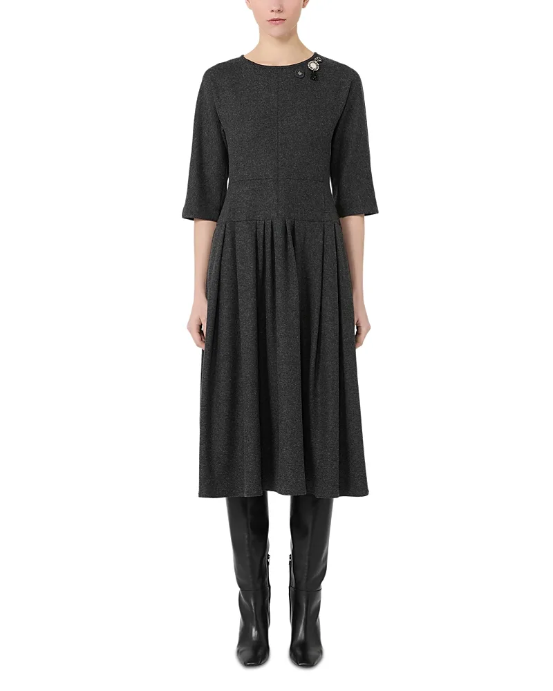 Max Mara Smmtania Jersey Pleated Dress by Max Mara