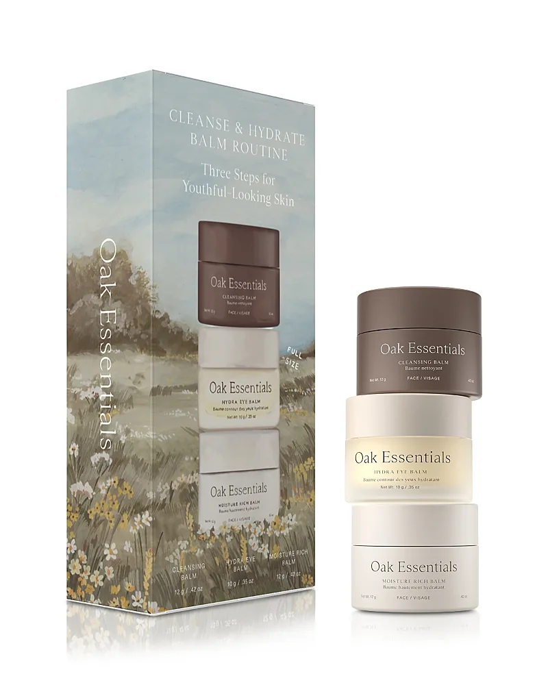 Cleanse & Hydrate Balm Routine Skincare Gift Set ($117 Value) by Oak Essentials