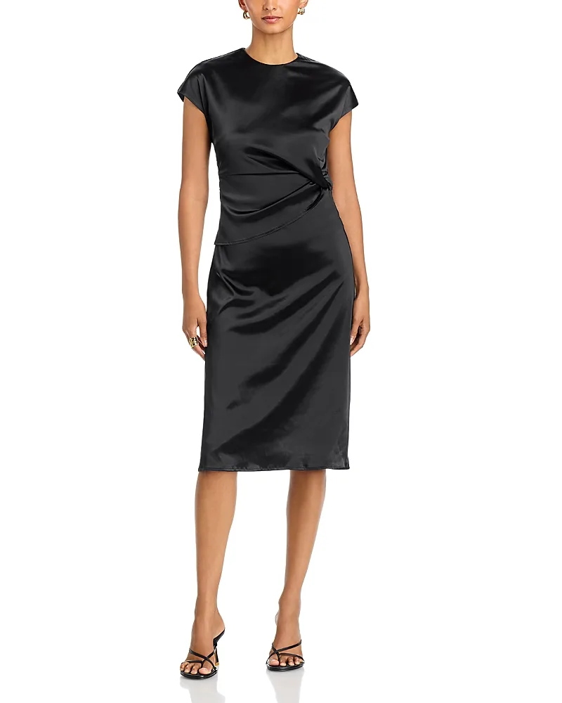Stars Draped Satin Dress