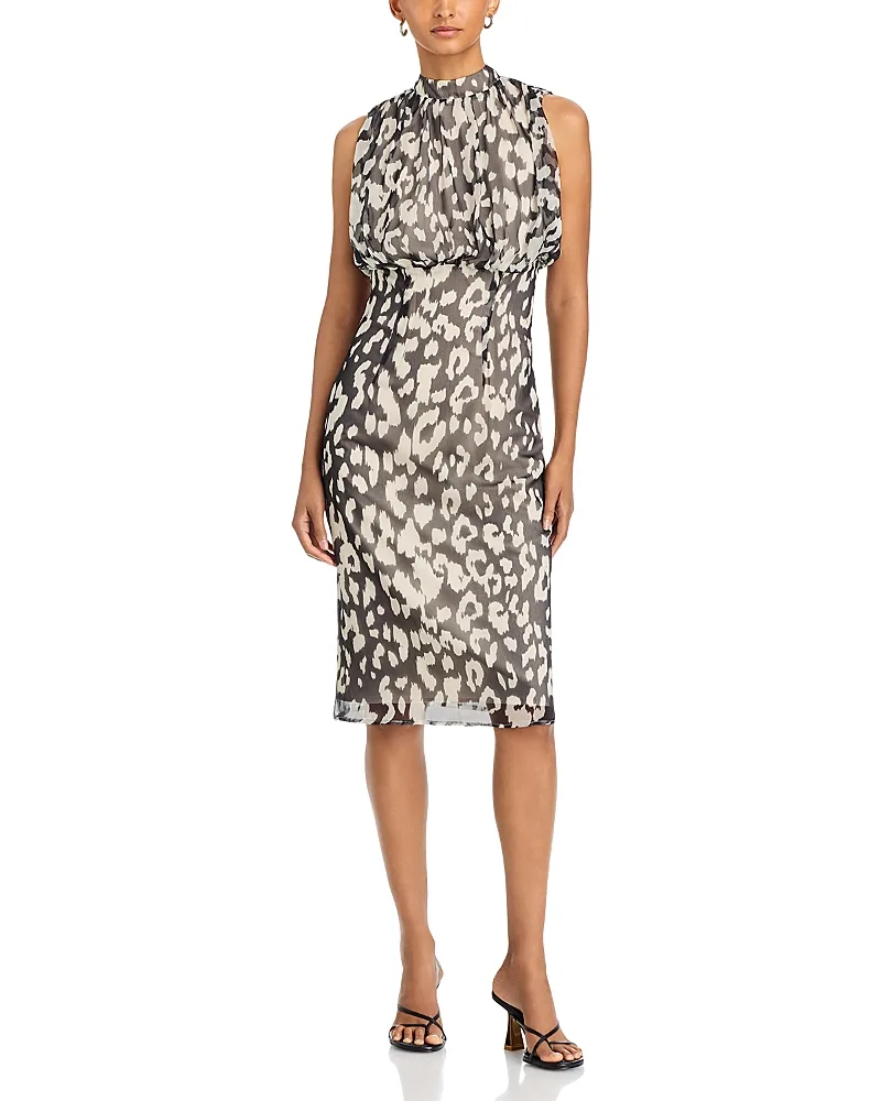 Stars Sleeveless Cheetah Dress by Area
