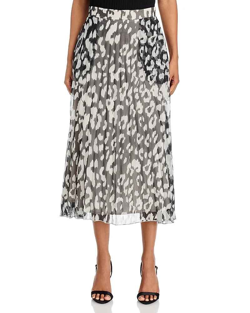 Stars Pleated Satin Skirt by Area