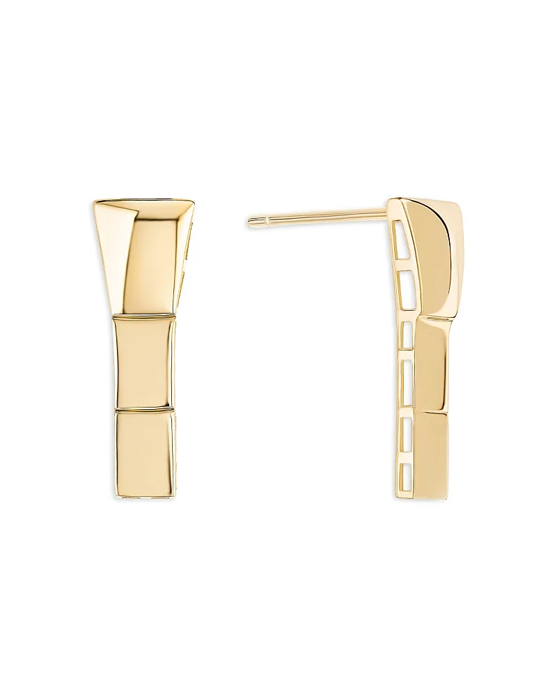 14K Yellow Gold Segmented Short Linear Drop Earrings by Lana