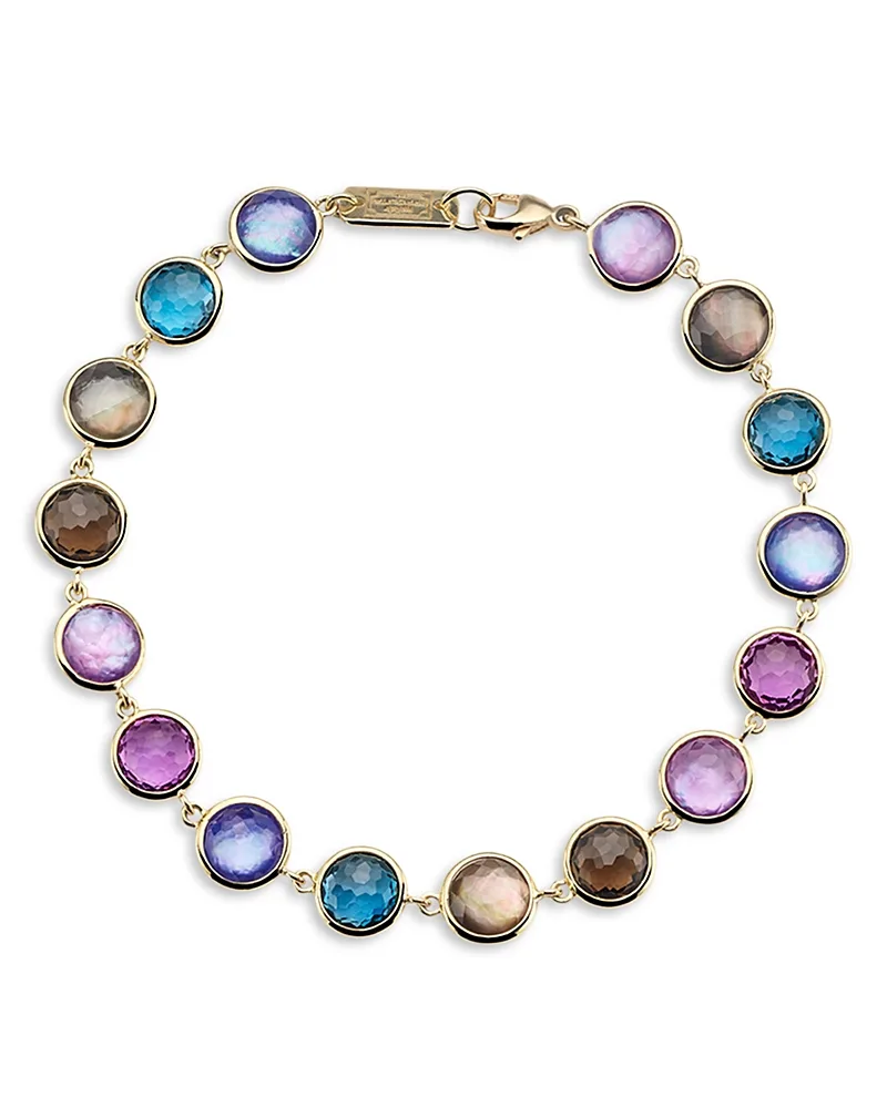 18K Yellow Gold Lollipop Multi Gemstone Bezel Link Bracelet by Ippolita