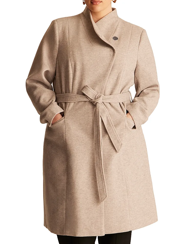 Ren Asymmetric Belted Coat by Estelle Plus