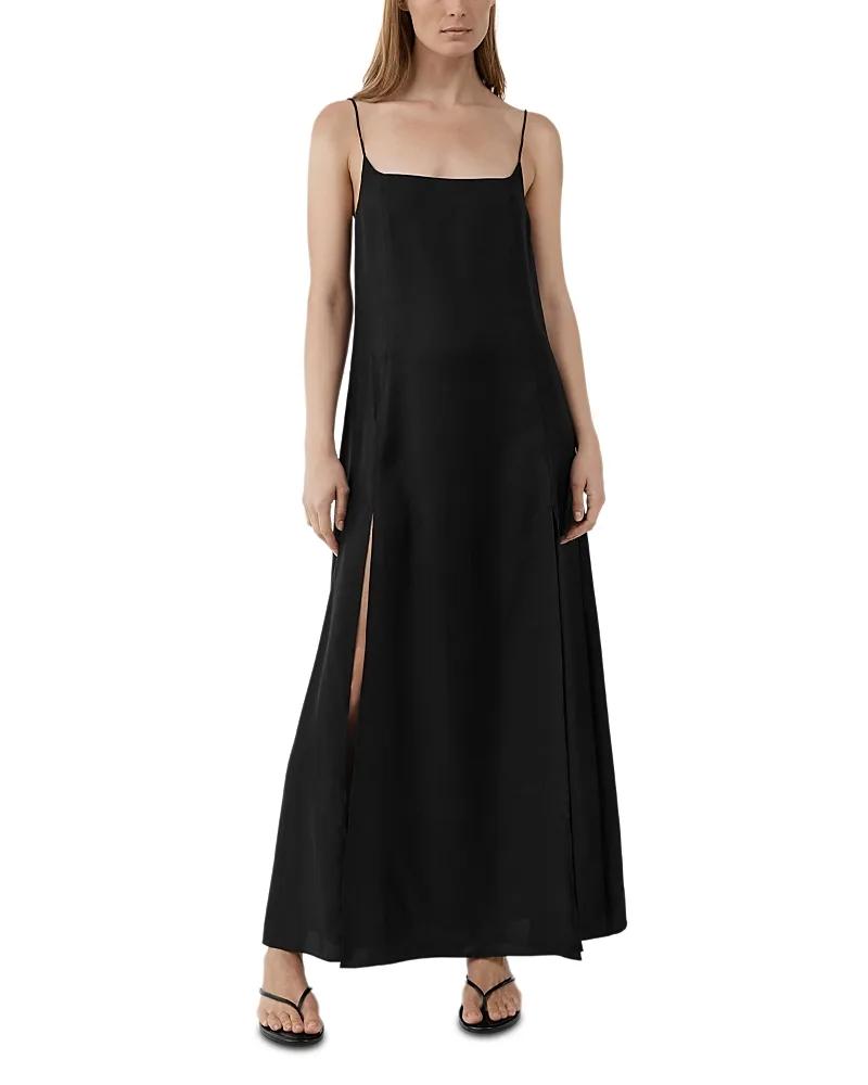 Silk Twill Cummerbund Dress