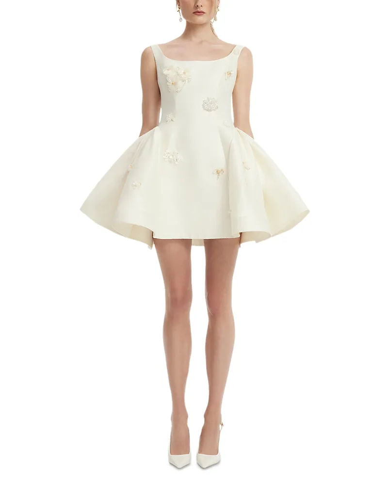 Zaya Wool & Silk Embellished Mini Dress by Leo Lin