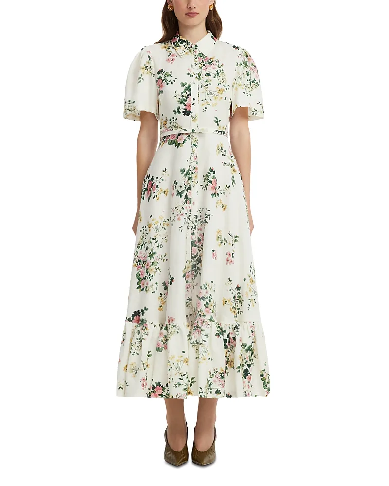 Becca Printed Short Sleeve Midi Dress