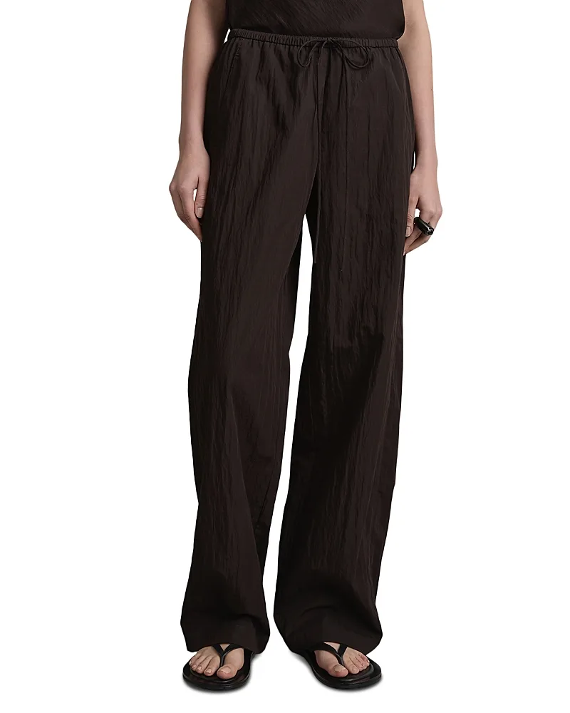 The Lore Cotton Blend Drawstring Wide Leg Pants by A.emery