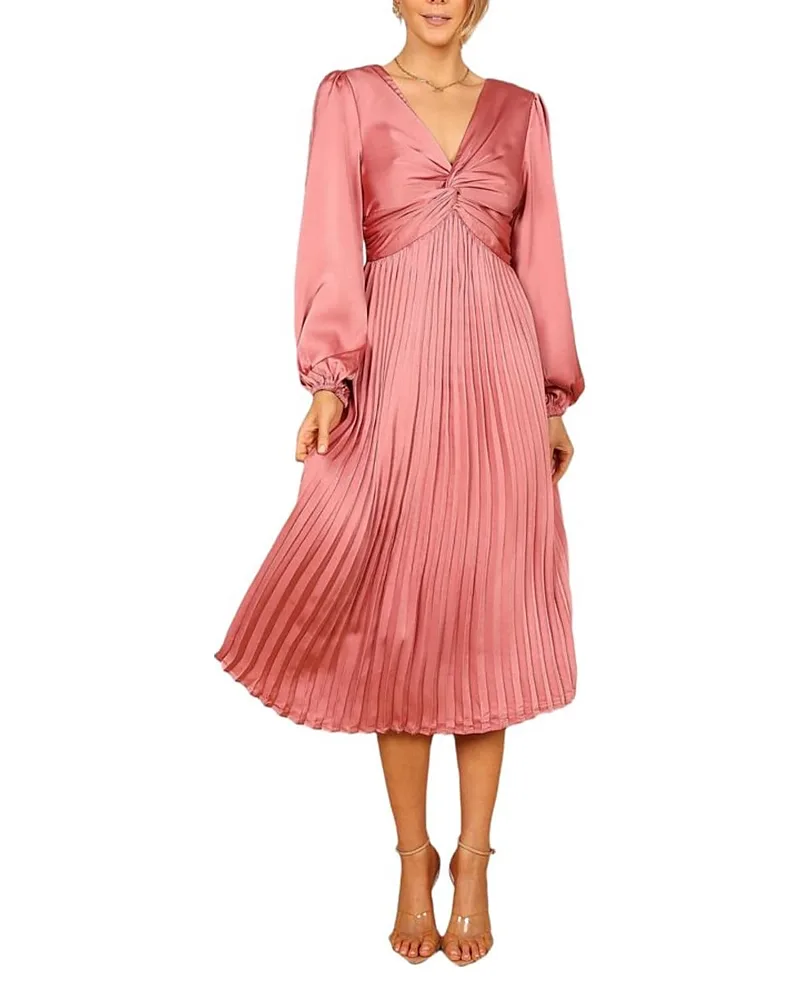 Noelle Twist Front Pleated Midi Dress by Petal And Pup