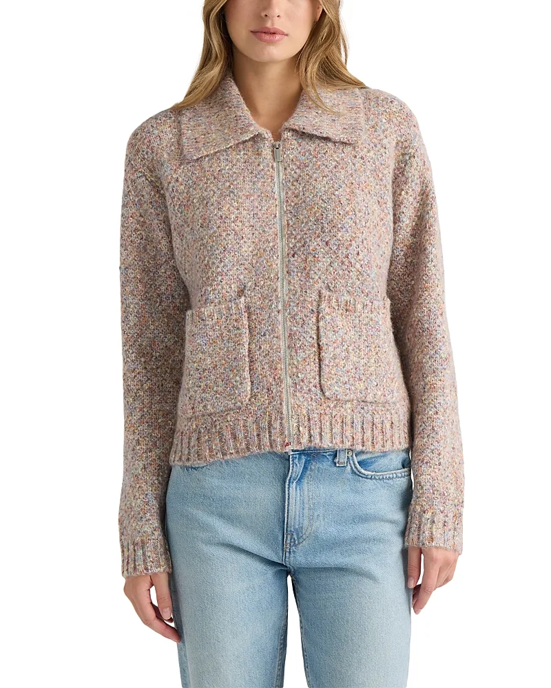 Zip Front Bomber Sweater Jacket by Nvlt