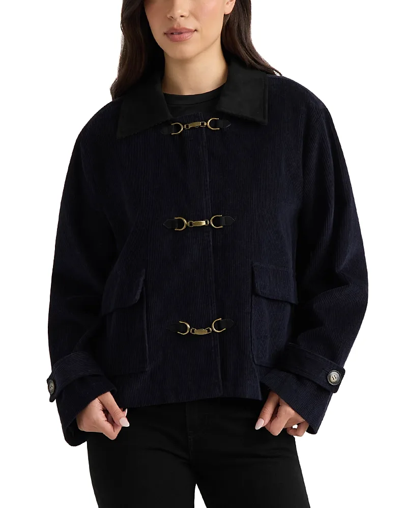 Snaffle Buckle Cropped Corduroy Jacket by Hunter