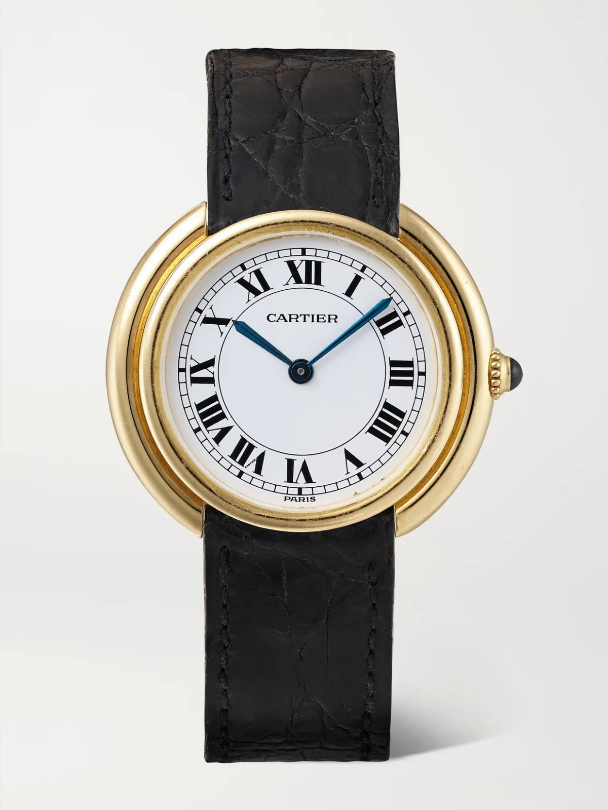 - Cartier Vintage 1970s Jumbo Vendôme 33m 18-karat Gold And Leather Watch -