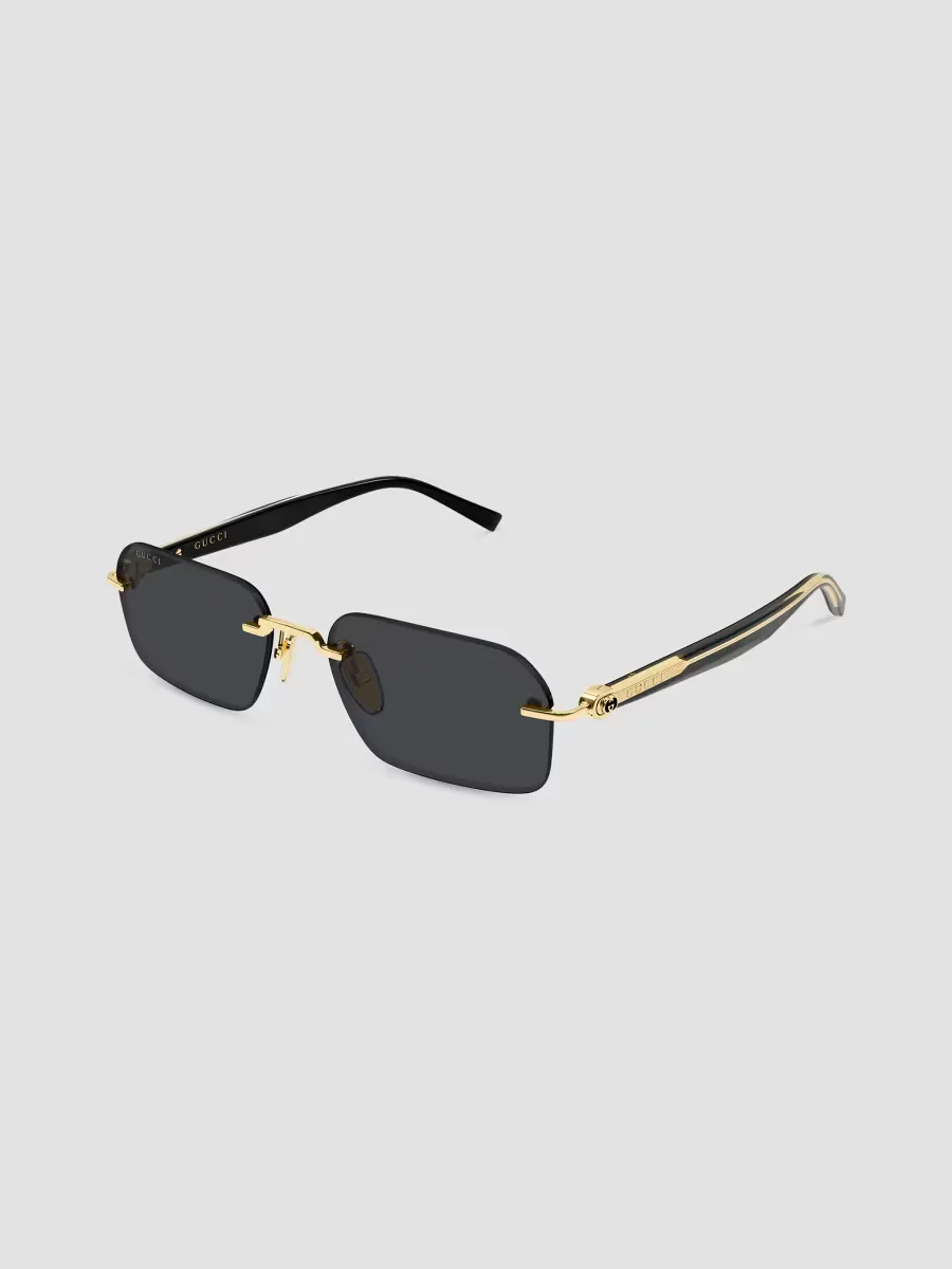 Interlocking G Rimless Rectangular Sunglasses by Gucci