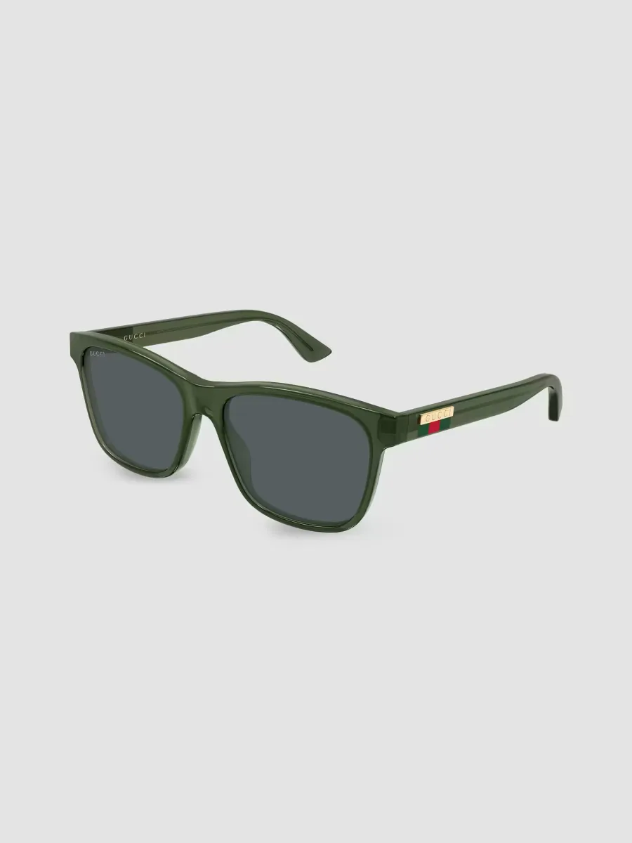 Web Stripe 57MM Rectangular Sunglasses by Gucci