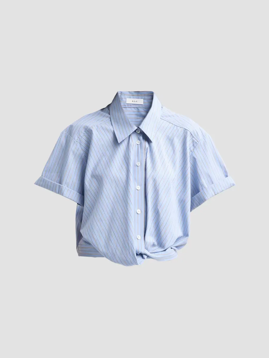 Lily Striped Cotton Elasticized Shirt