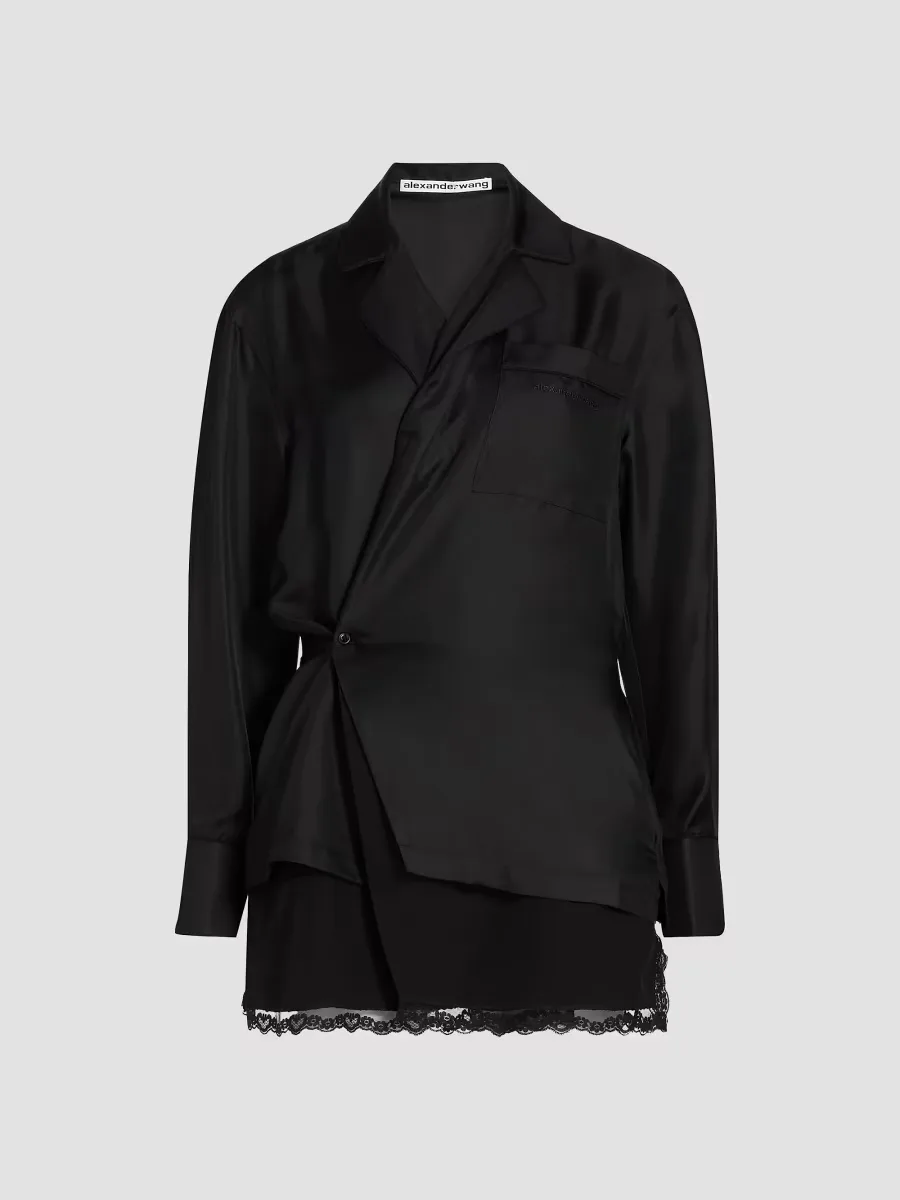 Pajama Silk Wrap Minidress by Alexander Wang
