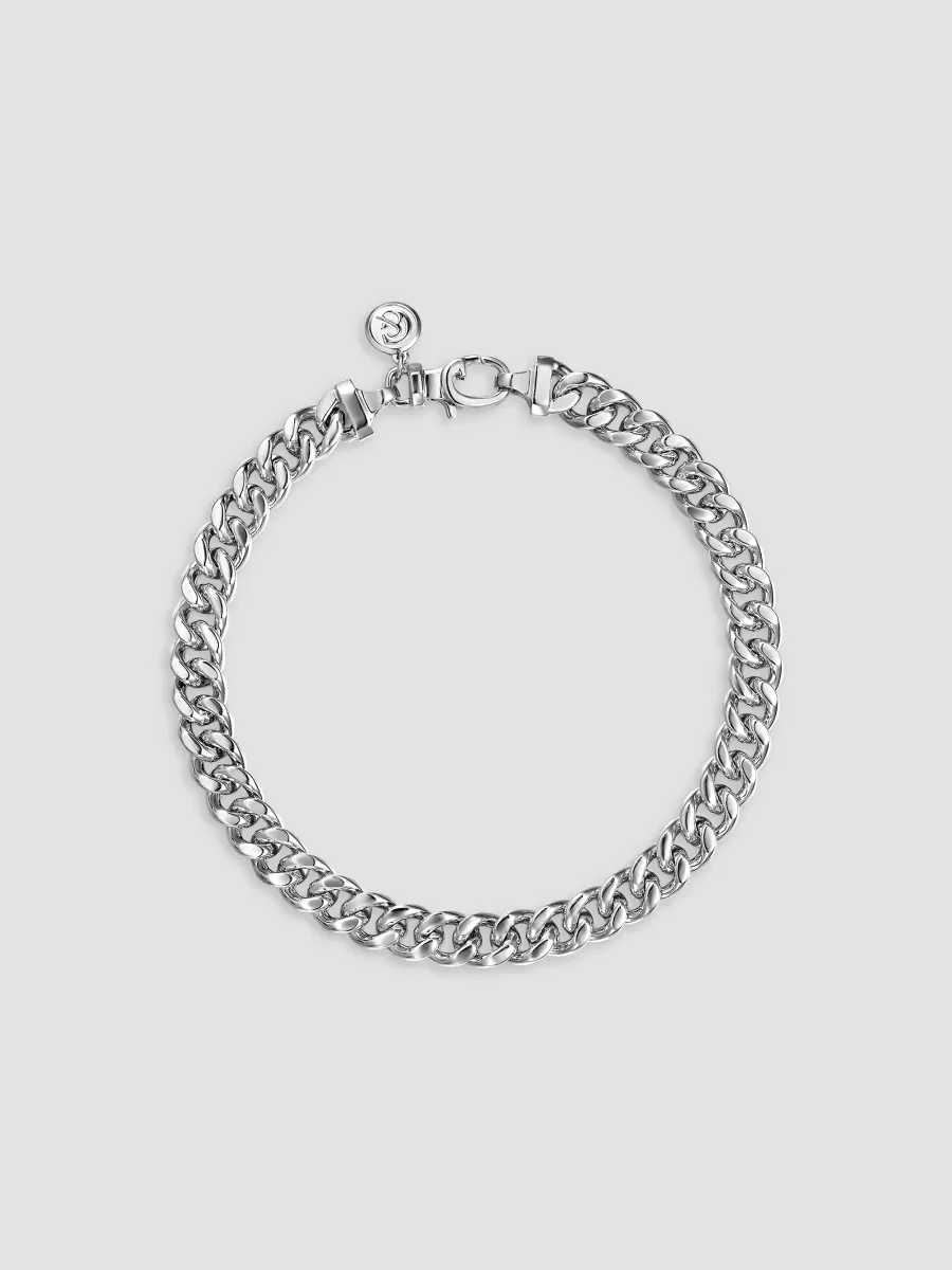 Contemporary Sterling Silver Cuban Chain Bracelet by Gabriel