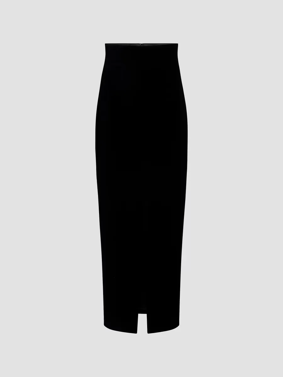 Lachlan Stretch-Cotton Pencil Skirt by Khaite