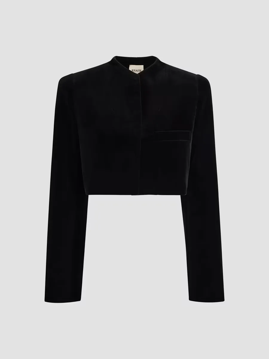 Samo Velvet Stretch-Cotton Jacket by Khaite