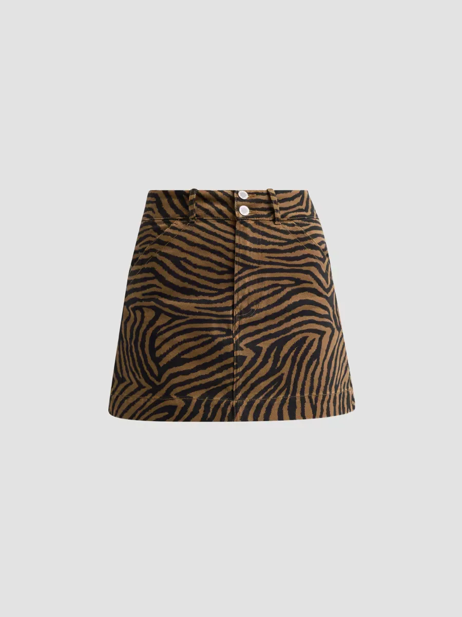 Chloe Ziger Print Mini Skirt by Veronica Beard