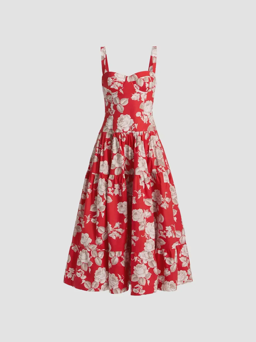 Santiago Floral Midi-Dress by Cara Cara
