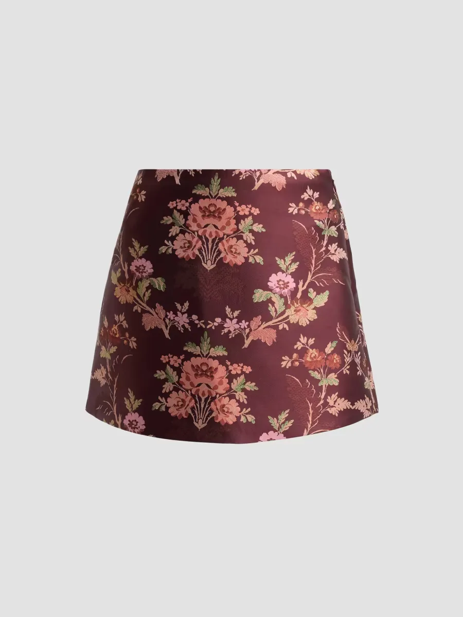 Chrissy Jacquard Mini Skirt by Cara Cara