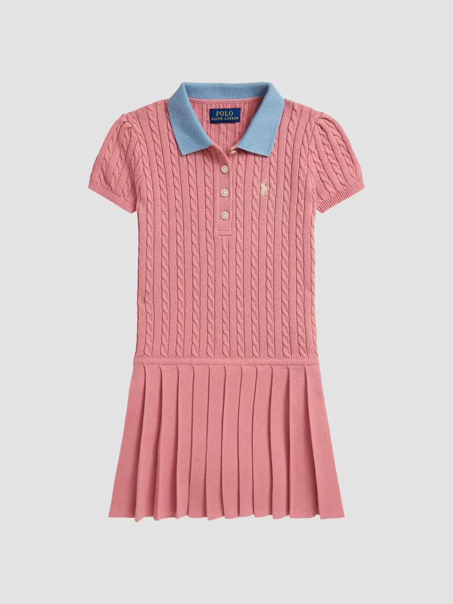 Pleated Cotton Sweater Dress by Polo Ralph Lauren