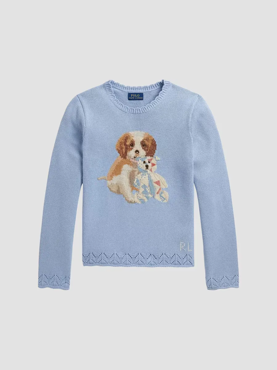 Scallop-Trim Cotton Sweater by Polo Ralph Lauren