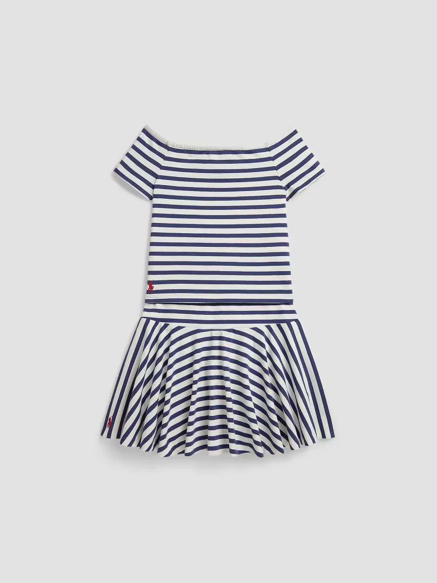 2-Piece Striped Stretch-Cotton Top & Skort Set by Polo Ralph Lauren