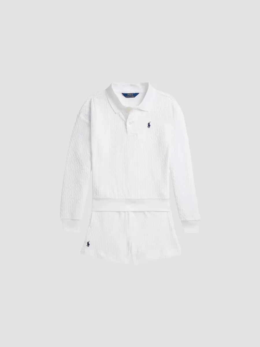 Cable-Knit Terry Polo Shirt & Shorts Set by Polo Ralph Lauren
