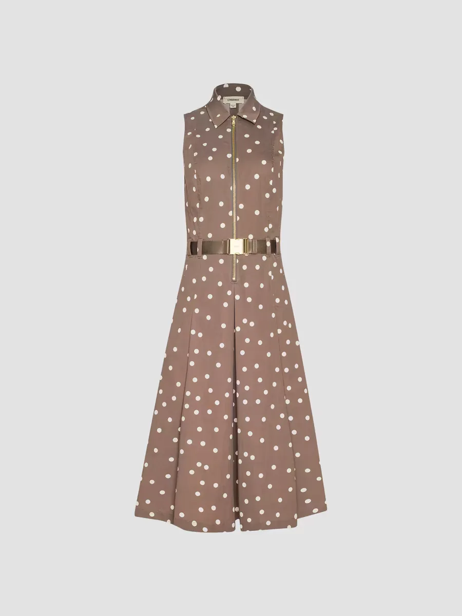 Kylo Polka Dot Sleeveless Shirtdress by L'AGENCE