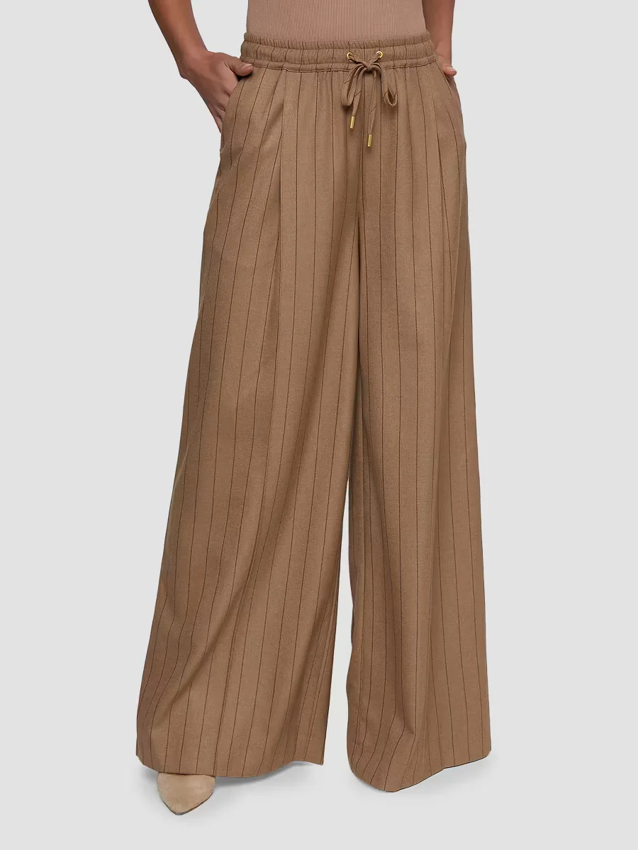 Connie Pinstripe Wide-Leg Trousers by L'AGENCE