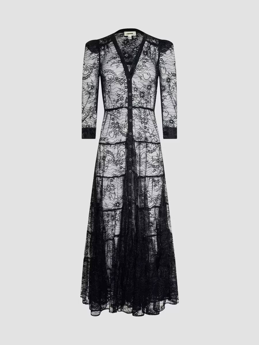 Seraphina Sheer Lace Maxi Dress by L'AGENCE