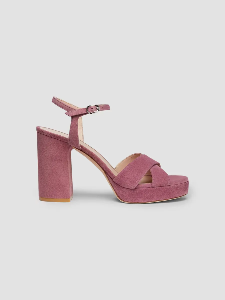 Dayna 100MM Suede Platform Sandals by Stuart Weitzman