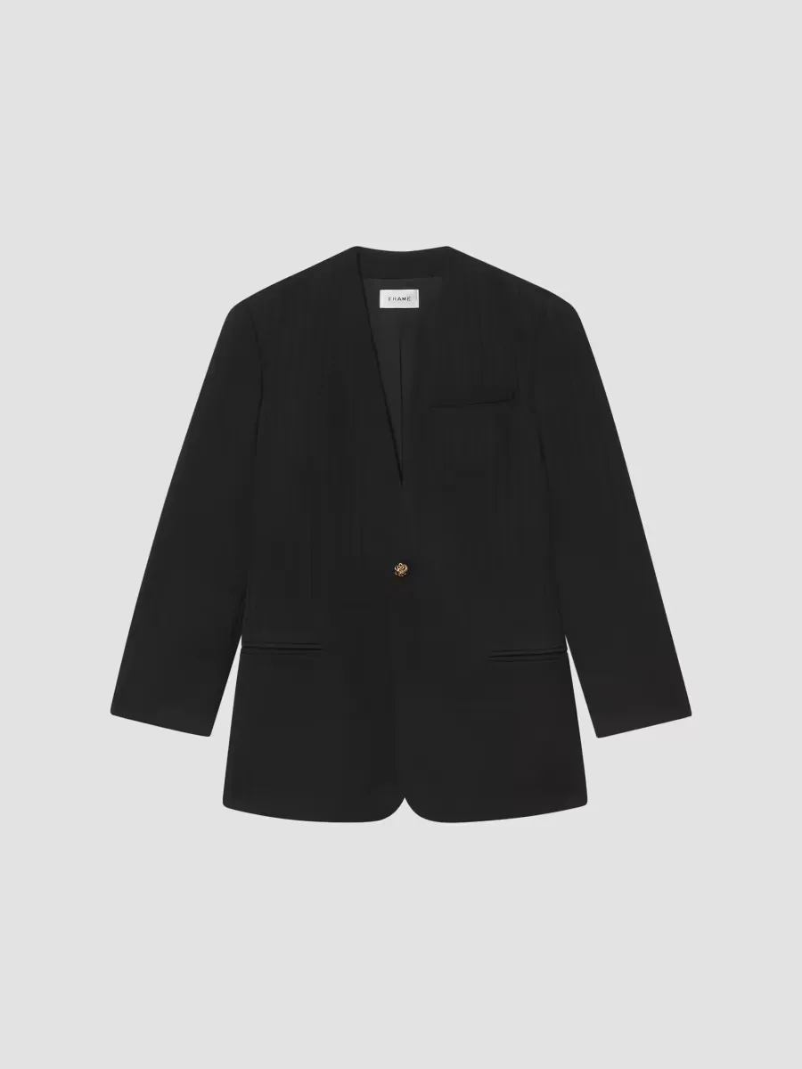 The Collarless Wool Blazer by FRAME