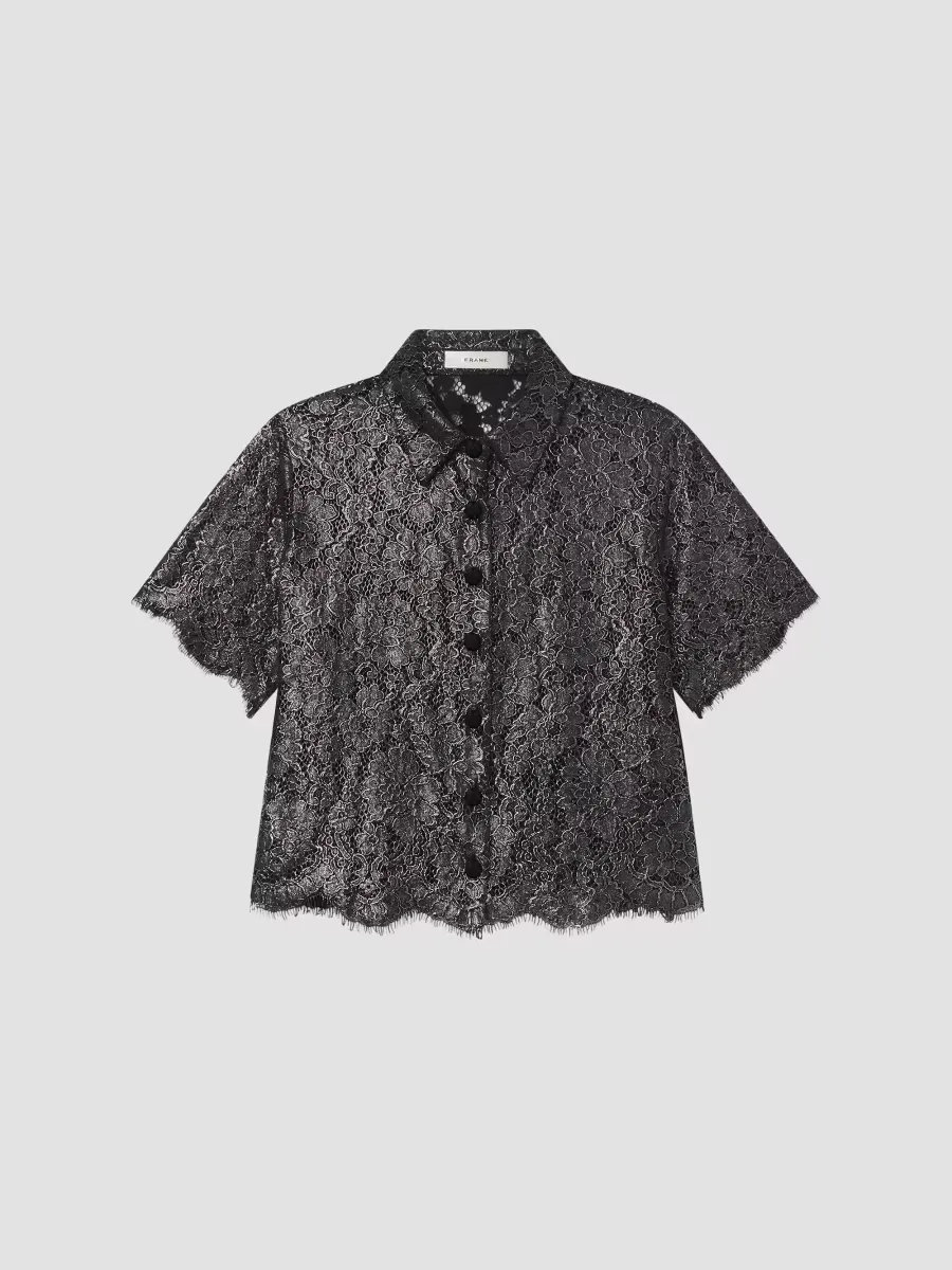 The Foil Lace Crop Shirt