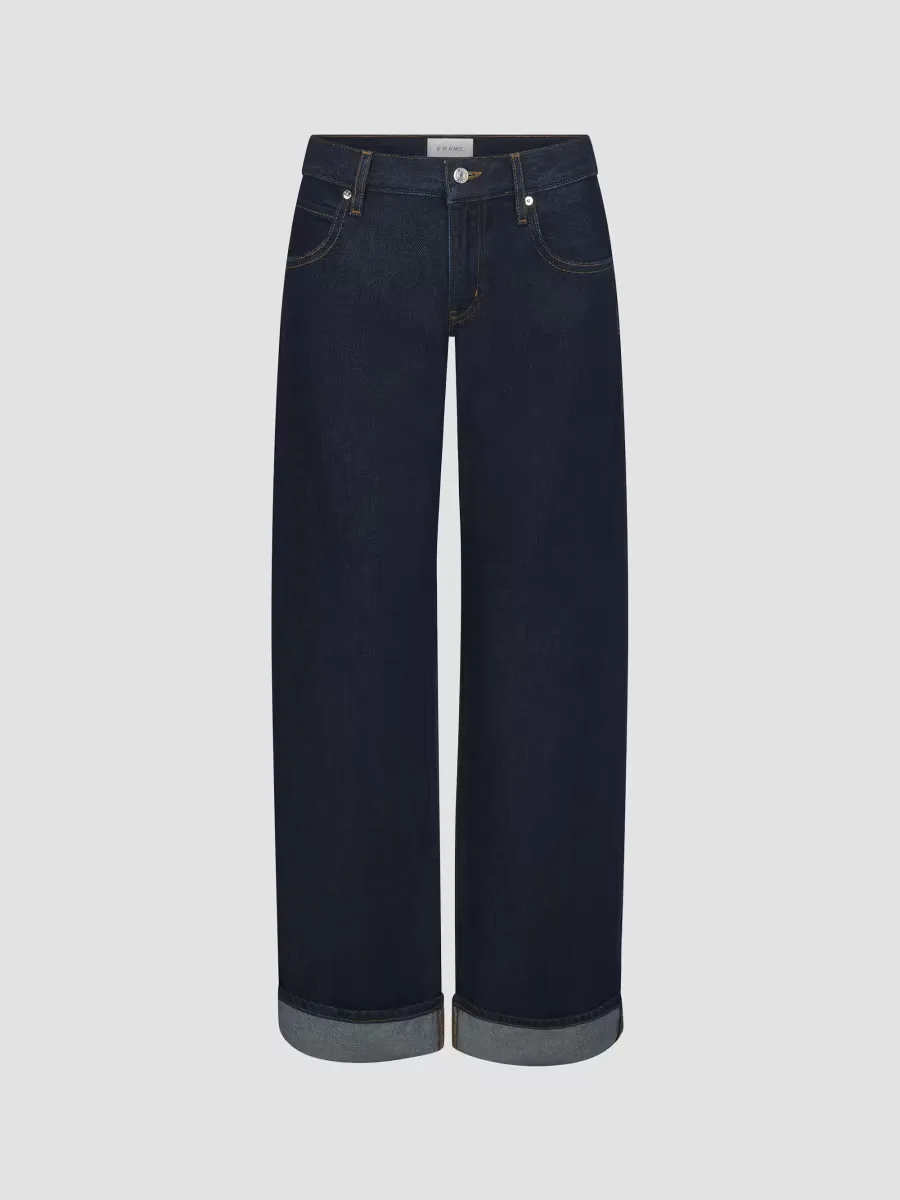 The Cuffed Low-Rise Barrel-Leg Jeans by FRAME