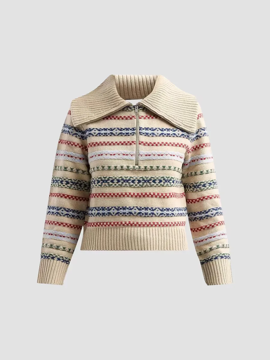 Everest Half-Zip Knitted Top by dh New York