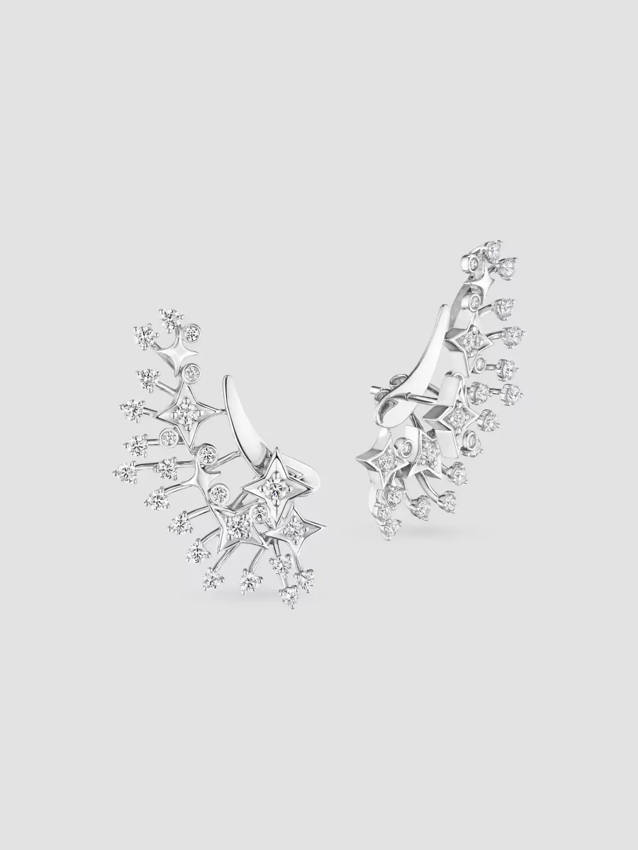 Luminus 18K White Gold & 2.36 TCW Diamond Ear Jackets by Hueb