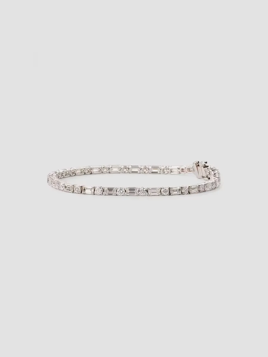 18K White Gold & 7.00 TCW Diamond Tennis Bracelet