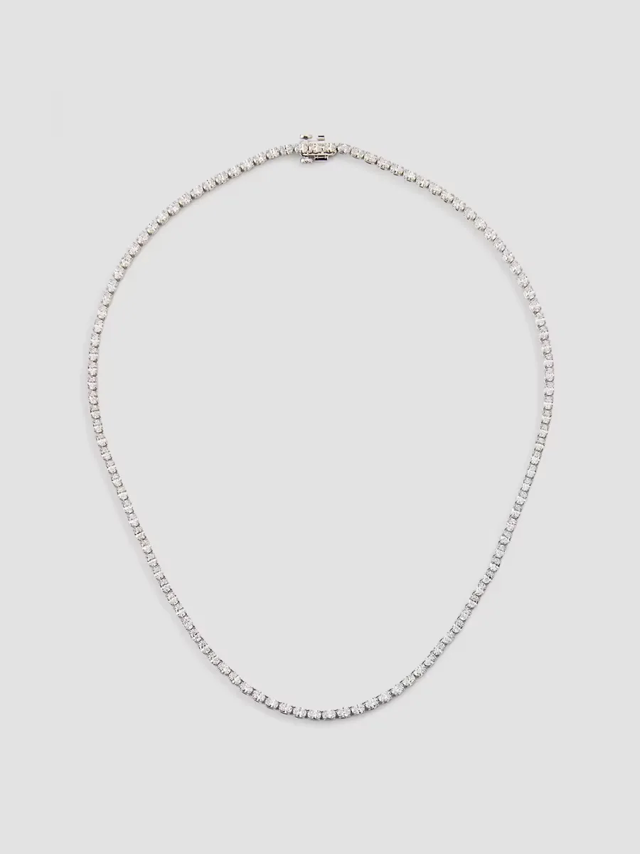 18K White Gold & 11.00 TCW Diamond Tennis Necklace by Saks Fifth Avenue