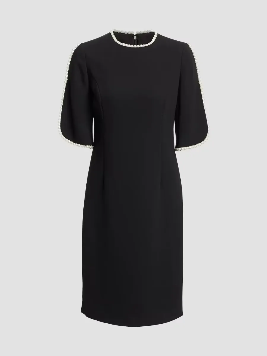 Embellished Slit Sleeve Sheath Dress by Teri Jon