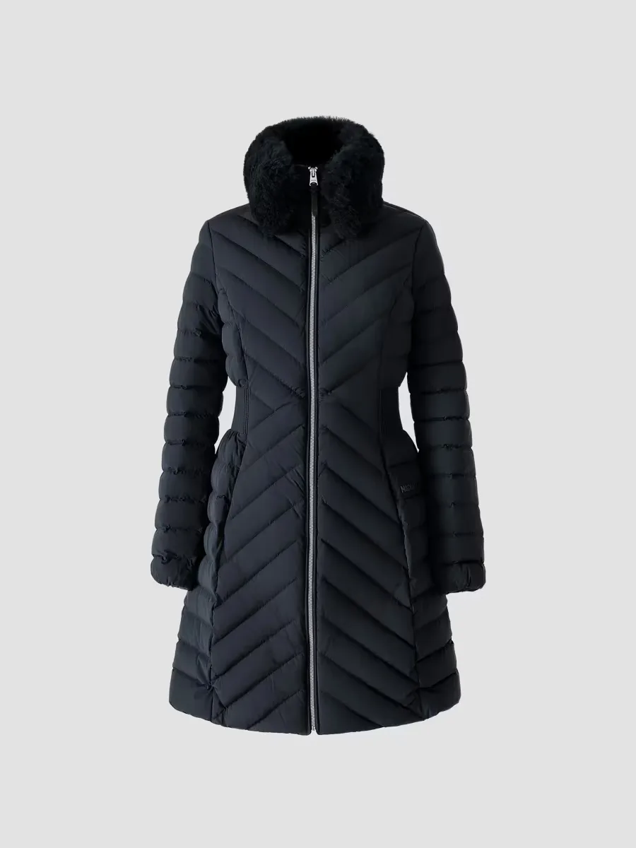 Lyris Shearling-Trim Down Coat