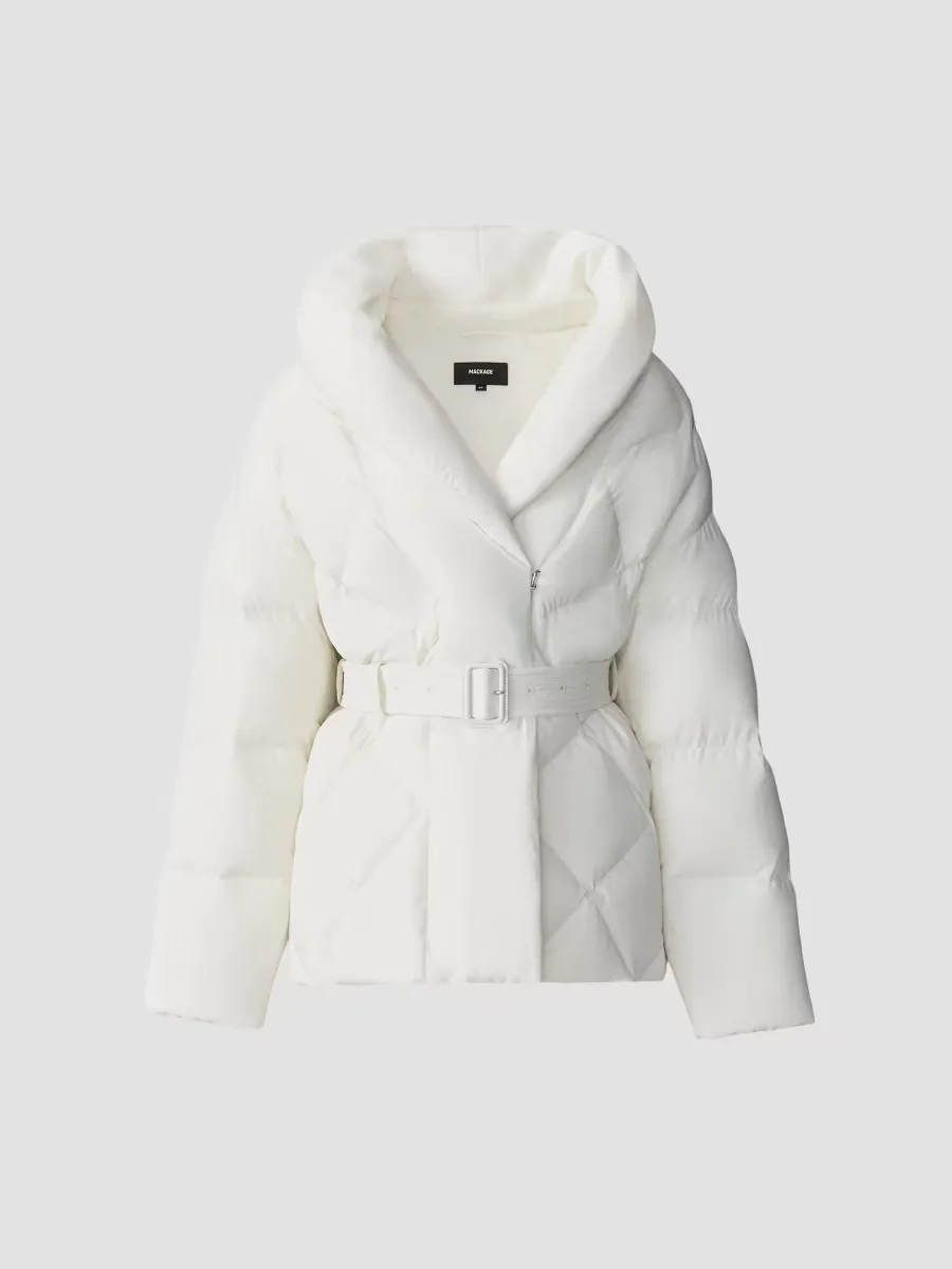 Olive Down Belted Jacket by Mackage