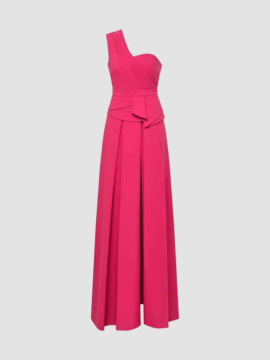 Everette One-Shoulder Walk-Thru Jumpsuit by Kay Unger