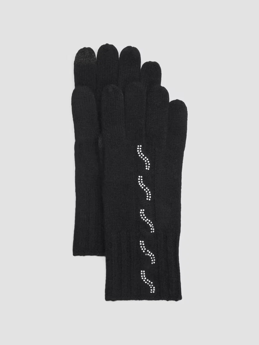 Crystal-Embellished Cashmere Gloves by Sofia Cashmere