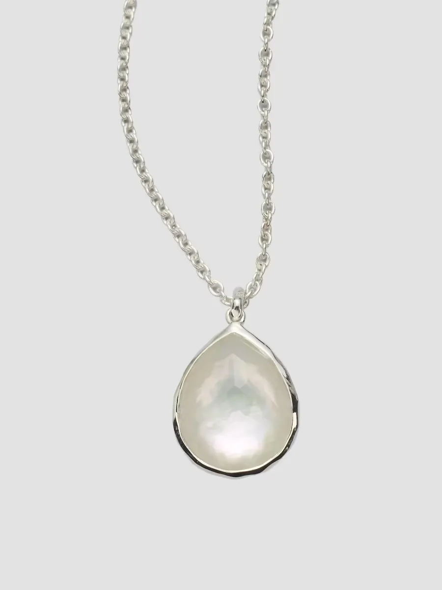 Wonderland Mother-Of-Pearl, Clear Quartz & Sterling Silver Mini Teardrop Doublet Pendant Necklace by Ippolita